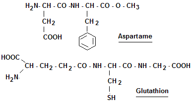 Aspartame, glutathion. Peptides particuliers